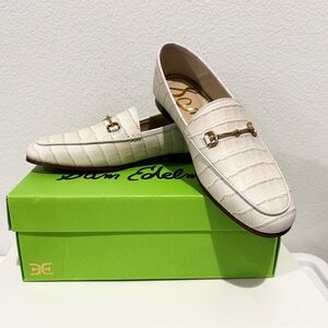 Sam Edelman Loraine Bit Loafer in Modern Ivory Croco, Size 6.5, New in Box